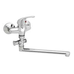 Zidna baterija za kadu za stambene objekte, bez opreme, ravni izliv, L 300 mm